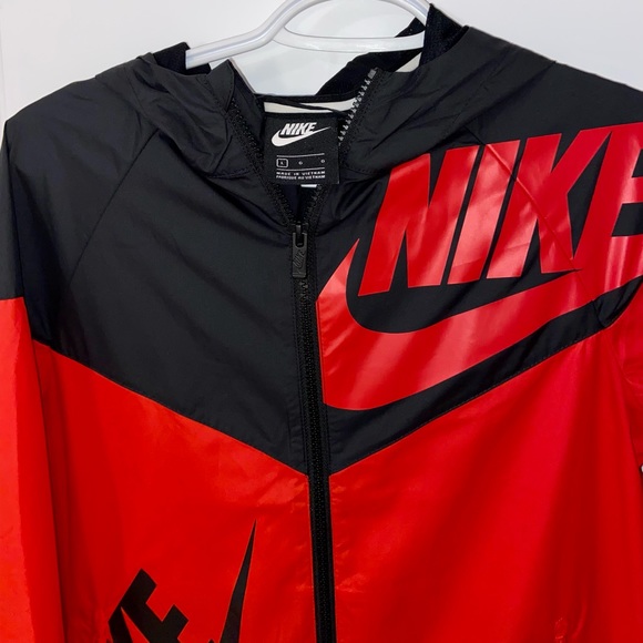 2/$99 Nike Boys Red & Black Windbreaker Jacket - Picture 4 of 5